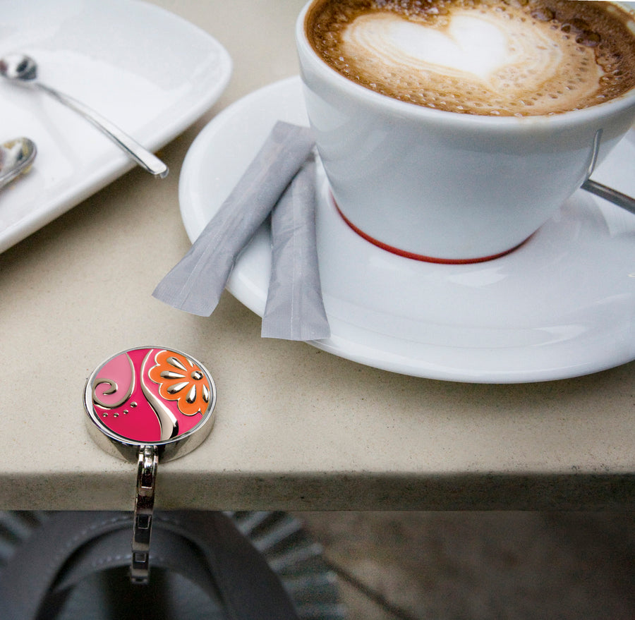 Fuchsia Blossom Hang'em High® Foldable Purse Hanger