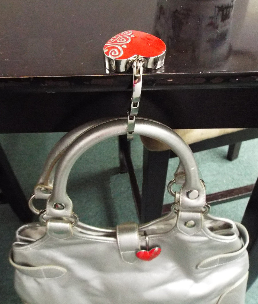 Ruby Heart Hang'em High® Foldable Purse Hanger