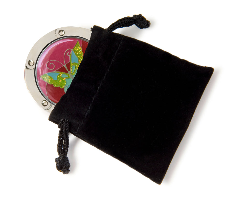 Pink Butterfly Hang'em High® Foldable Purse Hanger