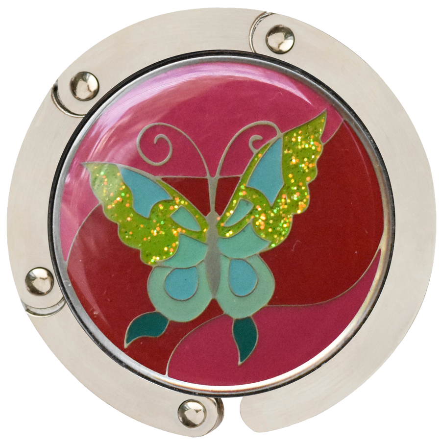 Pink Butterfly Hang'em High® Foldable Purse Hanger