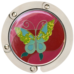 Pink Butterfly Hang'em High® Foldable Purse Hanger