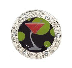 martini keychain, bling keychain,