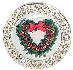 Holiday Heart Wreath BLING Finders Key Purse®