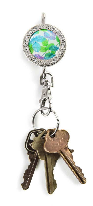 leaves keychain, leaf keychain, leaf accessories, accessories with leaves, bling keychain