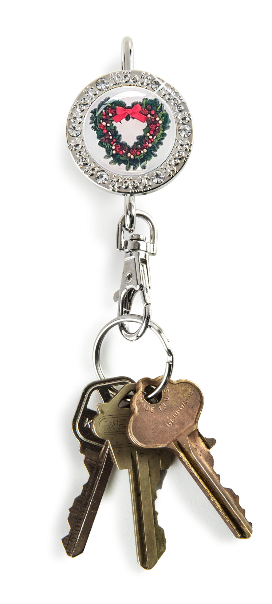 Holiday Heart Wreath BLING Finders Key Purse®
