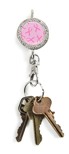 pink ribbon keychain, breast cancer awareness keychain, breast cancer awareness accessories