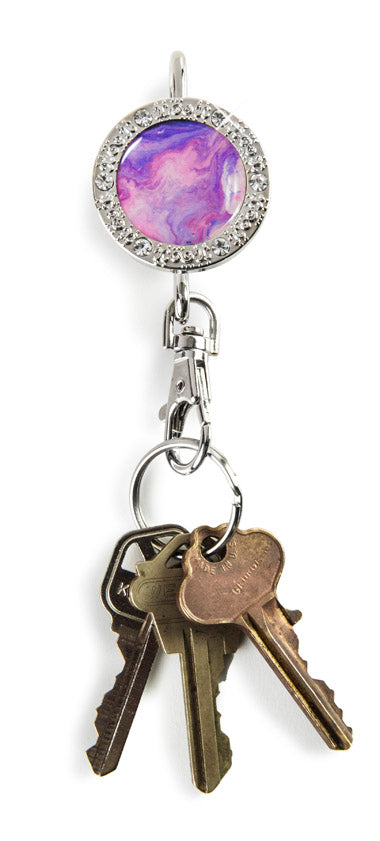 Pink & Purple Swirl BLING Finders Key Purse®